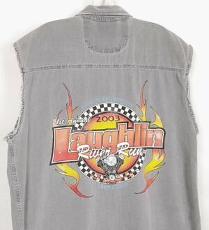 Laughlin River Run 2003 Gray Biker Vest Large